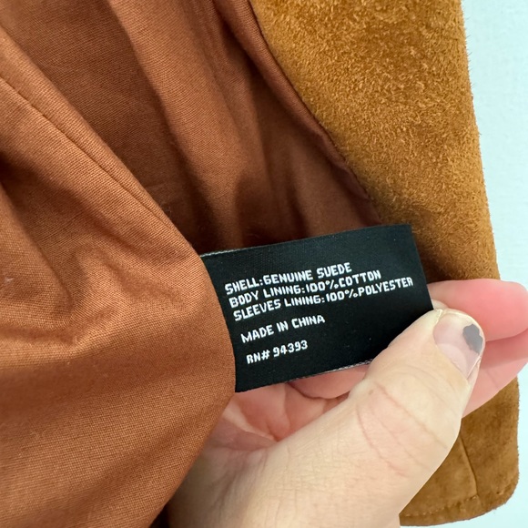 NWOT Slate & Willow Suede Moto Jacket in Brown Chestnut - Small - Picture 11 of 14